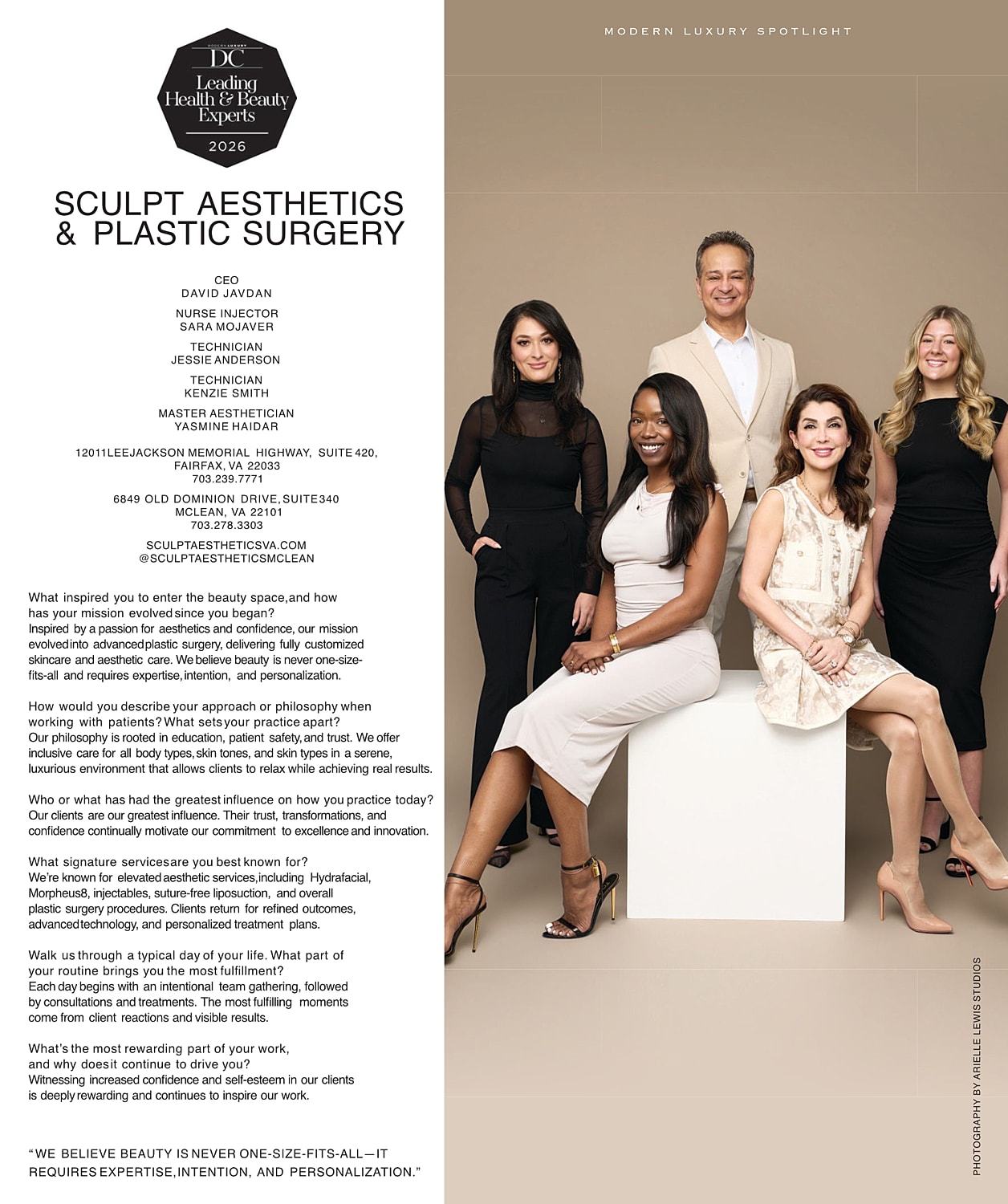 Medical team promoting aesthetic and plastic surgery.